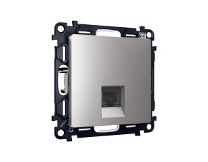 Розетка комп. с шторками RJ45 Cat. 6, Сталь матовый, ALFA Quant Ambrella Volt MA512010