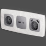 Лицевая панель розетки USB для быстрой зарядки тип A+C, Сталь матовый, OMEGA Quant Ambrella Volt OP5110