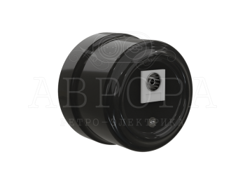 Розетка фарфоровая телевизионная TV, Черный, ТМ МезонинЪ Аврора GE70322-05