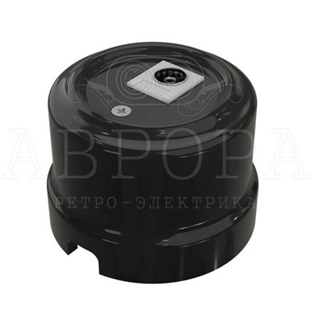 Розетка фарфоровая телевизионная TV, Черный, ТМ МезонинЪ Аврора GE70322-05