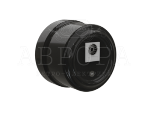 Розетка фарфоровая телевизионная TV, Черный, ТМ МезонинЪ Аврора GE70322-05