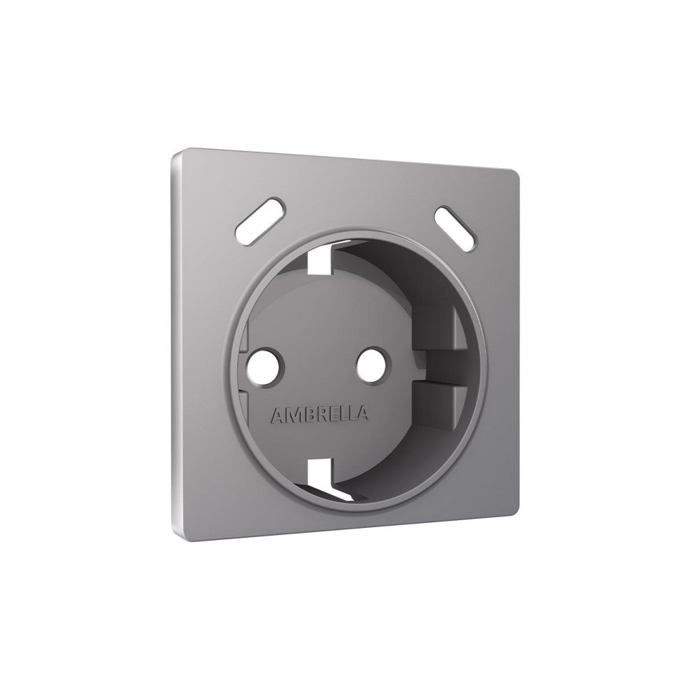 Лицевая панель розетки с З/К и USB зарядкой C+С со шторками, Сталь матовый, ALFA Quant Ambrella Volt AP5105
