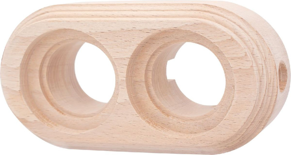 Рамка 2 местная дерево для декоративной трубы, Натурель, Bironi BF1-620-10/T-2