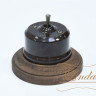 Выключатель керамика тумблерный 1 кл. проходной, коричневый с бронзовой ручкой Lindas 34512-B