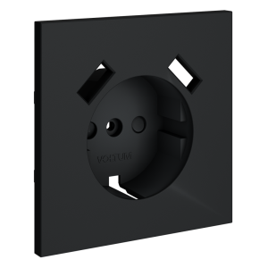 Лицевая панель для розетки с З/К и шторками, с USB A+A, Графит, S70 Voltum VLS000907