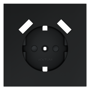 Лицевая панель для розетки с З/К и шторками, с USB A+A, Графит, S70 Voltum VLS000907