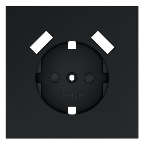 Лицевая панель для розетки с З/К и шторками, с USB A+A, Графит, S70 Voltum VLS000907