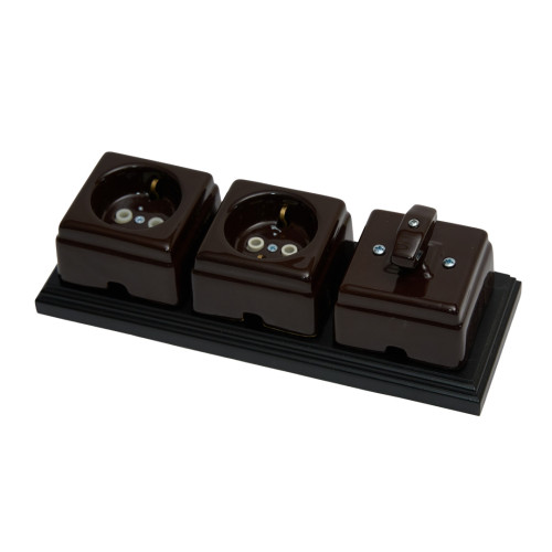 Выключатель керамический 1 кл. (2 положения), Коричневый, Кром Interior Electric ВПКК/06