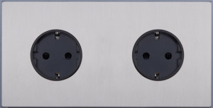 Розетка 2-ая с З/К (внутренний монт.), Никель, Bilbao Salvador SJAN55A5A11