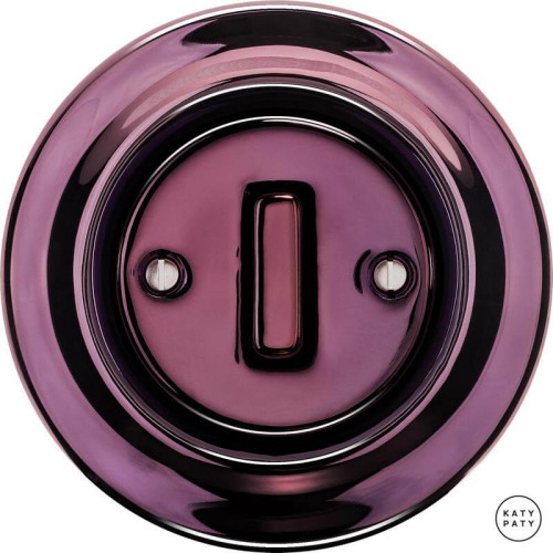 Выключатель кнопочный 1 кл. перекрестный, фиолетовый металлик, Katy Paty PEMAGSl7 