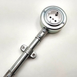 Ретро розетка с З/К из металла, Хром/Белый, Petrucci 201WCR