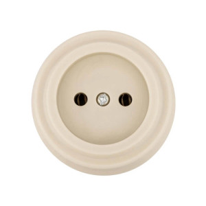 Ретро розетка пластик без 3/К, Слоновая кость, Виви TDM ELECTRIC SQ1820-1316