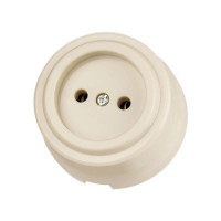 Ретро розетка пластик без 3/К, Слоновая кость, Виви TDM ELECTRIC SQ1820-1316