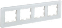 Рамка 4 местная, стекло, Белый RE, Brite IEK BR-M42-G-41-K01