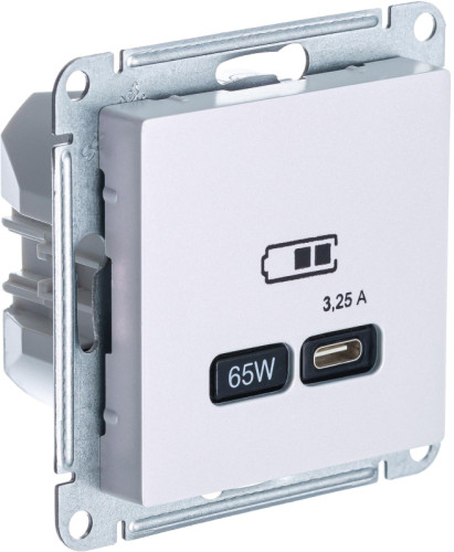 Розетка USB для быстрой зарядки, тип C 65Вт, Жемчуг, AtlasDesign SE ATN000427