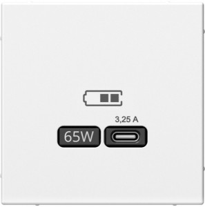Розетка USB для быстрой зарядки, тип C 65Вт, Белый, ArtGallery SE GAL000127