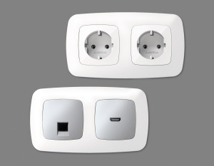 Рамка 4 местная пластик, Белый матовый, OMEGA Ecta Ambrella Volt OF140124