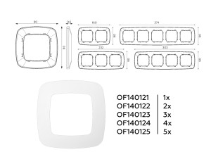 Рамка 4 местная пластик, Белый матовый, OMEGA Ecta Ambrella Volt OF140124