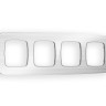 Рамка 4 местная металл, Серебро\Металл шлифованный, OMEGA Radian Ambrella Volt OF580104