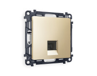 Розетка комп. с шторками RJ45 Cat. 6, Шампань, ALFA Quant Ambrella Volt MA612010