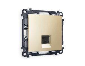Розетка комп. с шторками RJ45 Cat. 6, Шампань, ALFA Quant Ambrella Volt MA612010