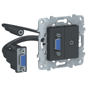 Розетка HD15+Minijack, Антрацит, Unica New Schneider NU593254 Розетка HD15+Minijack, Антрацит, Unica New Schneider NU593254