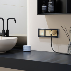 Выключатель 2 кл. с подсветкой, Шампань, Werkel W4520111