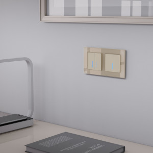 Выключатель 2 кл. с подсветкой, Шампань, Werkel W4520111