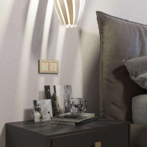 Выключатель 2 кл. с подсветкой, Шампань, Werkel W4520111