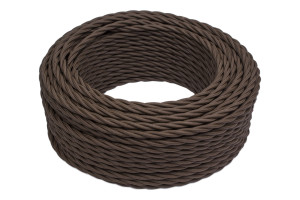 Ретро кабель витой 3x0,75 Коричневый/Матовый, Bironi B1-432-72 (1 метр)