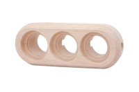 Рамка 3 местная дерево для декоративной трубы, Натурель, Bironi BF1-630-10/T-2