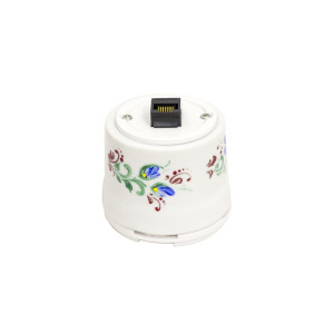 Розетка фарфор компьютерная RJ45, Жостово, Salvador OP.INT.WT.RJ