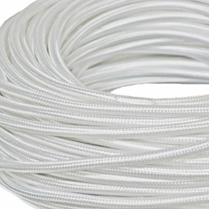 Ретро кабель круглый 2x0,75 Белый шелк, Edisel ПДК (1 метр)