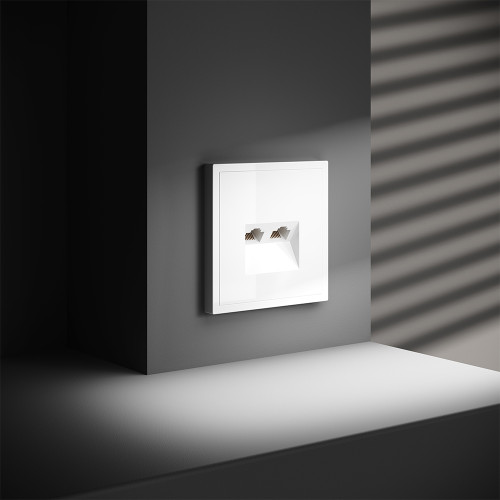 Розетка компьютерная 2-ая RJ45+RJ45 кат.6, Белый матовый, S70 Voltum VLS060202