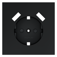 Лицевая панель для розетки с З/К и шторками, с USB A+C, Графит, S70 Voltum VLS001007