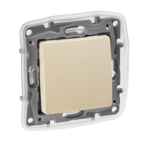 Выключатель 1 клав. проходной герметичный IP44, слоновая кость, Etika Legrand 672300
