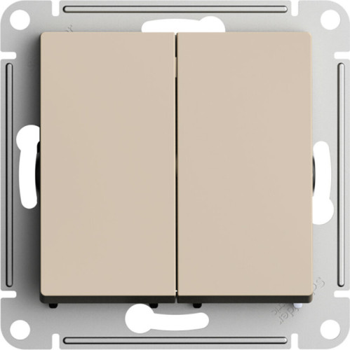 Кнопка без фиксации 2 кл., Песочный, AtlasDesign SE ATN001217