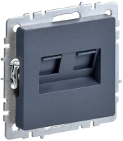Розетка комп.+телеф. RJ11+RJ45 Cat. 5e, Маренго, Brite IEK BR-KT20-O-1-K35