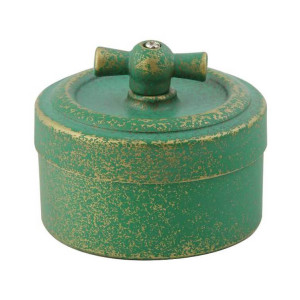 Выключатель поворотный 1 кл. проходной (2 положения), металл, Зелёная патина, Vintage M1-11-28