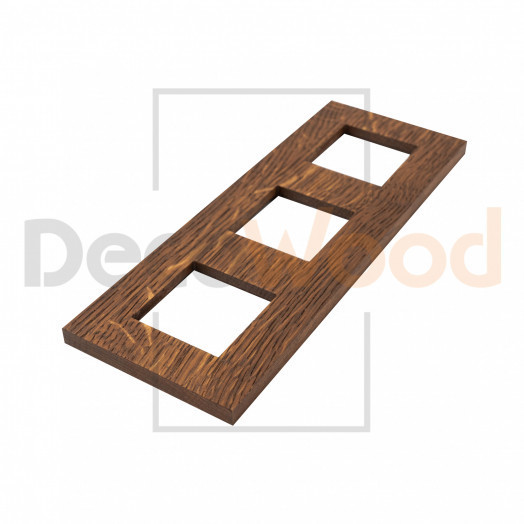 Рамка 3 местная деревянная под электрику ABB Zenit, брашированный в масле ясень, DecoWood  РЗМ3-ЯМБ