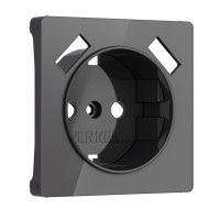Накладка розетки с З/К и USB зарядкой, тип А+А, Акрил графит, Werkel W1179544