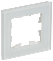 Рамка 1 местная, стекло, Белый матовый, Brite IEK BR-M12-G-31-K01