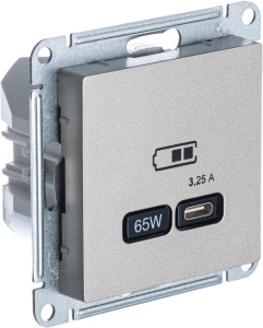 Розетка USB для быстрой зарядки, тип C 65Вт, Шампань, AtlasDesign SE ATN000527