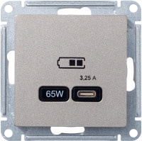 Розетка USB для быстрой зарядки, тип C 65Вт, Шампань, AtlasDesign SE ATN000527