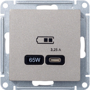 Розетка USB для быстрой зарядки, тип C 65Вт, Шампань, AtlasDesign SE ATN000527