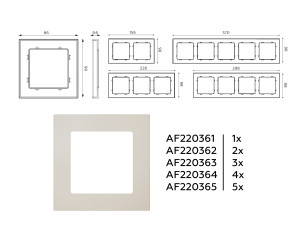 Рамка 2 местная пластик, Серо-бежевый матовый, ALFA Techno Ambrella Volt AF220362