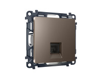 Розетка комп. с шторками RJ45 Cat. 6, Темная бронза матовый, ALFA Quant Ambrella Volt MA642010