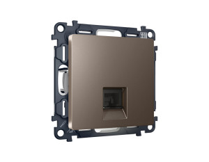 Розетка комп. с шторками RJ45 Cat. 6, Темная бронза матовый, ALFA Quant Ambrella Volt MA642010