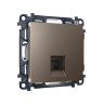 Розетка комп. с шторками RJ45 Cat. 6, Темная бронза матовый, ALFA Quant Ambrella Volt MA642010
