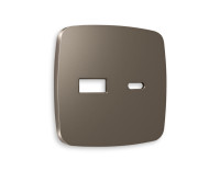 Лицевая панель розетки USB для быстрой зарядки тип A+C, Темная бронза матовый, OMEGA Quant Ambrella Volt OP6410